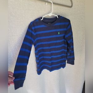 Polo by Ralph Lauren Kids Navy and Blue Striped Long Sleeve Tee